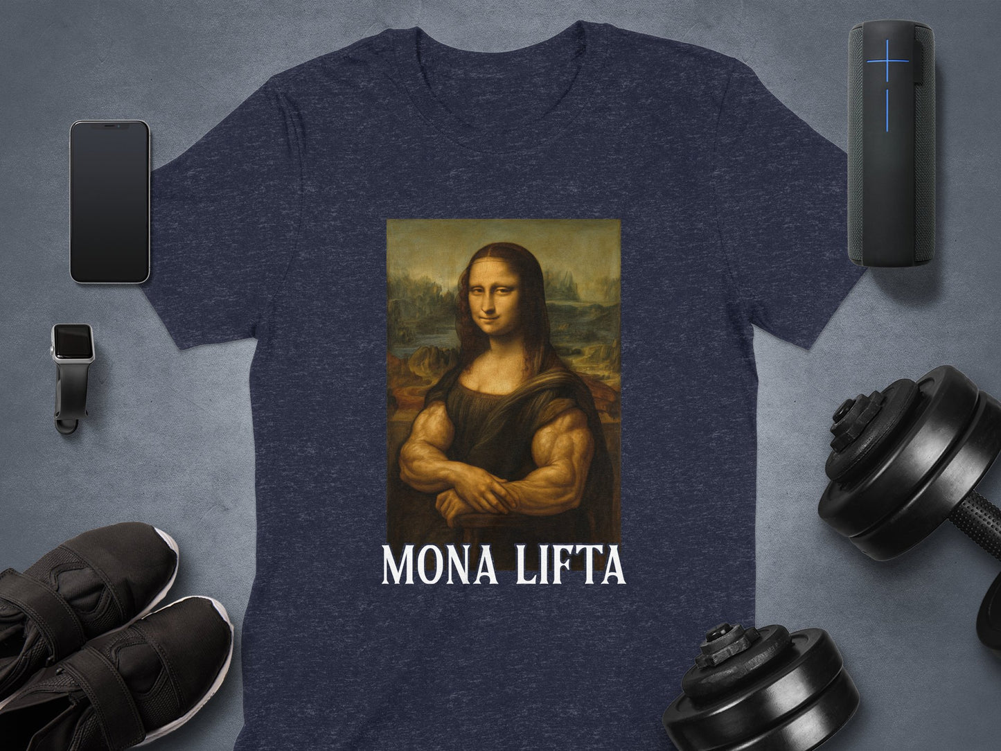 Mona Lifta Graphic Gym Meme T-shirt Fitness Product