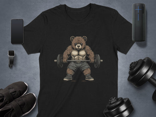 Fitness Bear Lifting Weights Graphic T-shirt product