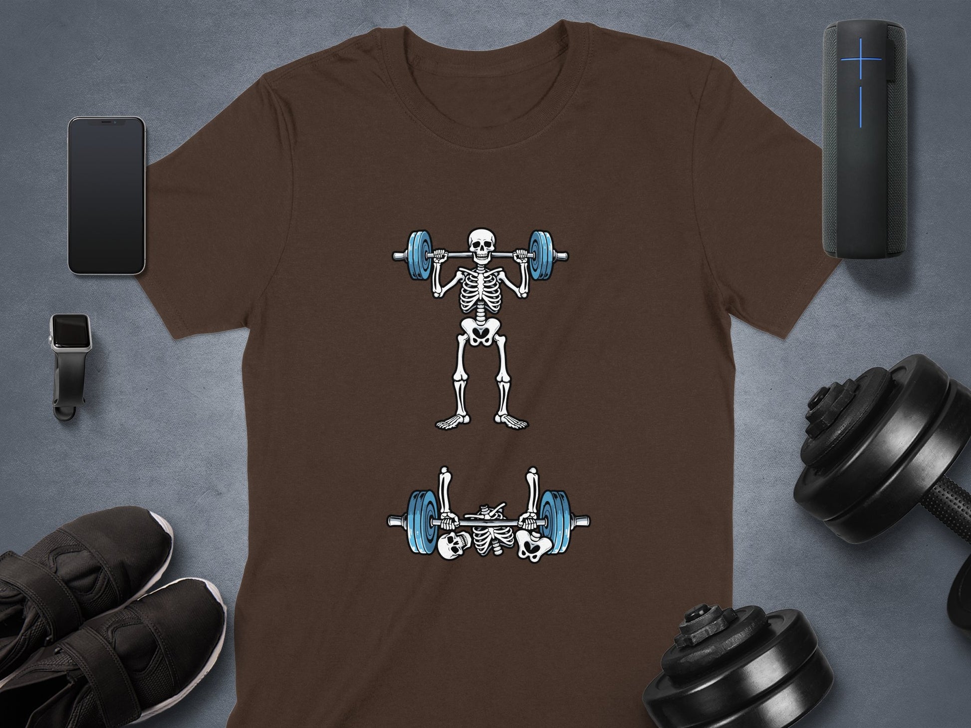 Skeleton Weightlifting Graphic Design T-Shirt product type