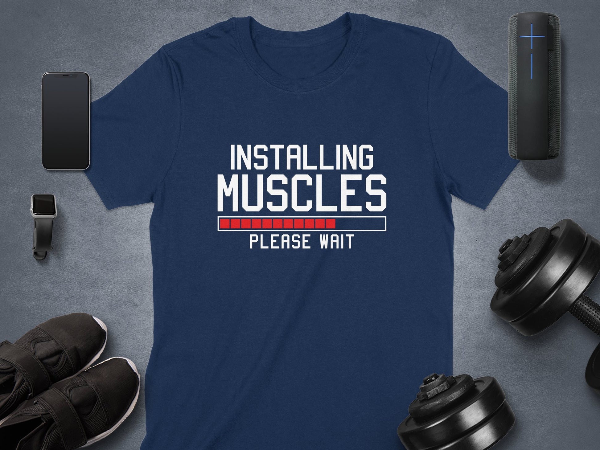 Installing Muscles Please Wait Graphic T-Shirt product