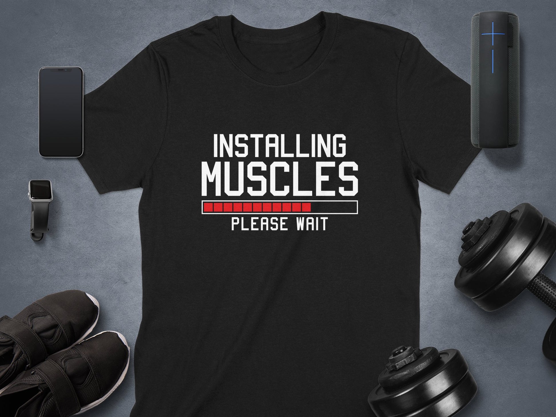 Installing Muscles Please Wait Graphic T-Shirt product