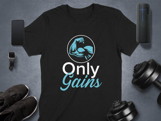 Only Gains Bodybuilding Gym Workout T-Shirt product