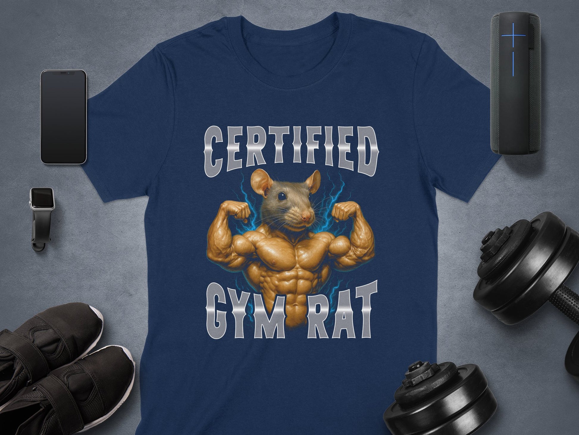Certified Gym Rat Muscle Mouse Graphic T-Shirt product type