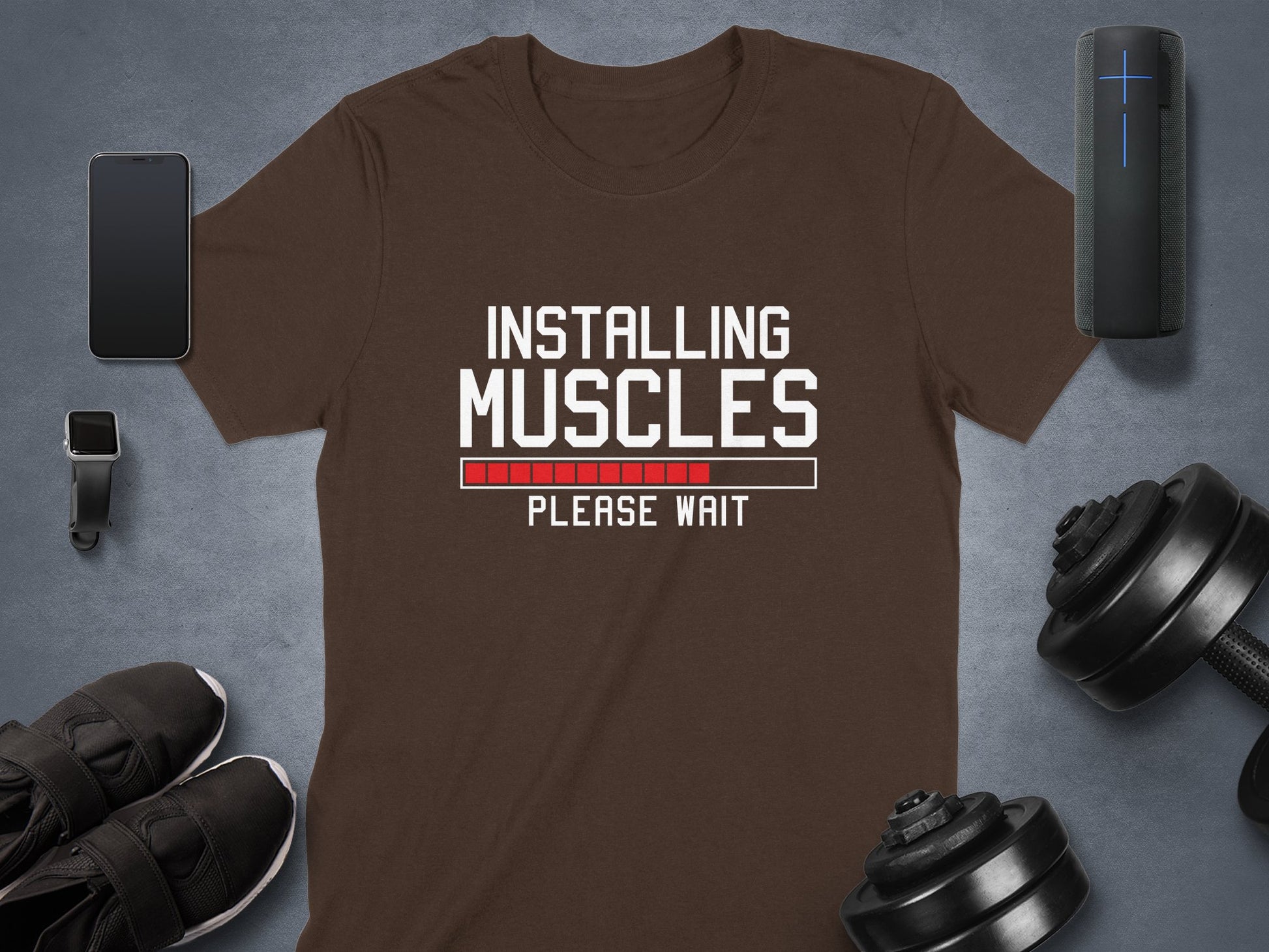 Installing Muscles Please Wait T-Shirt product