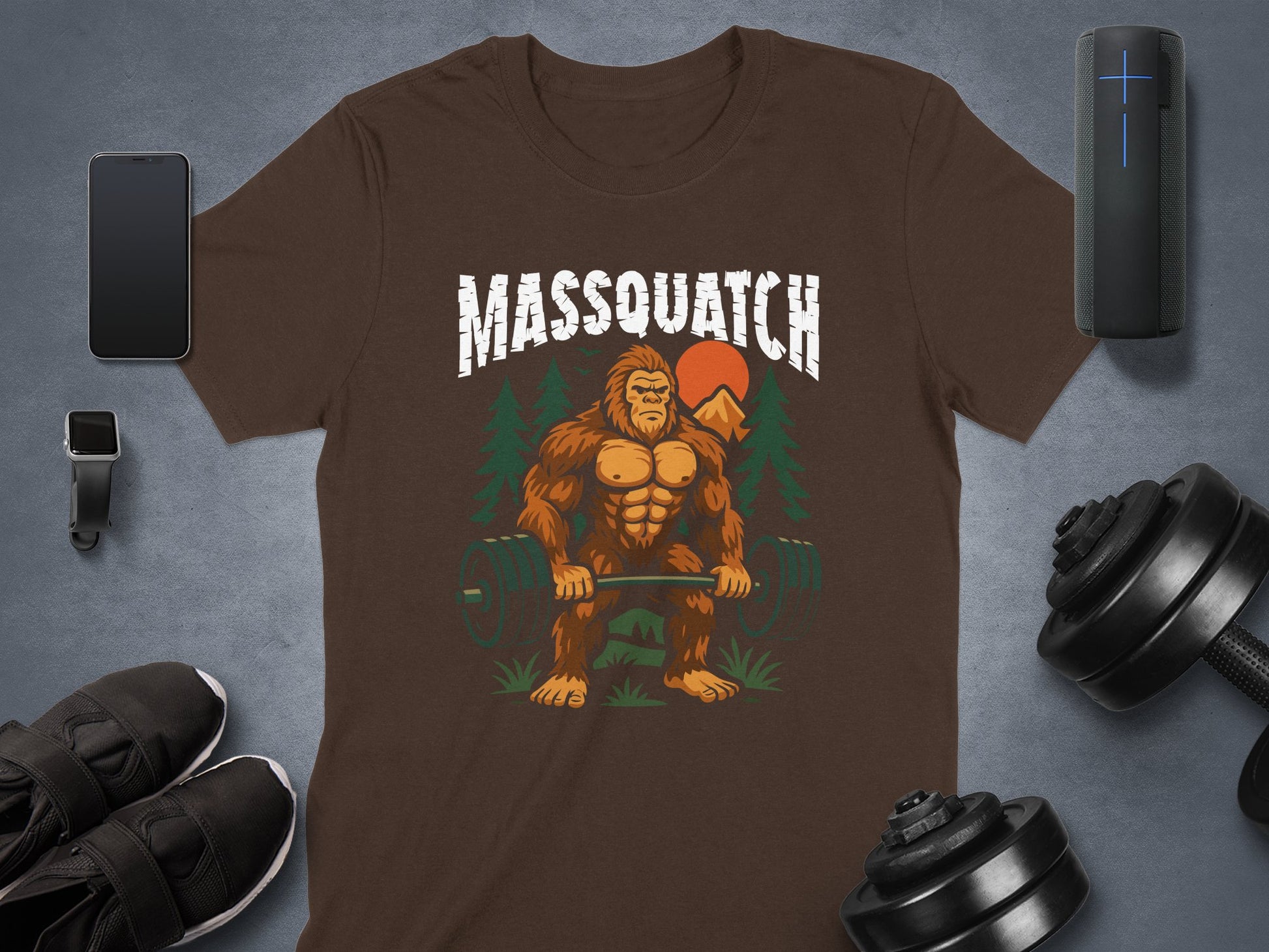 Massoquatch Weightlifting T-Shirt for Fitness Enthusiasts product type