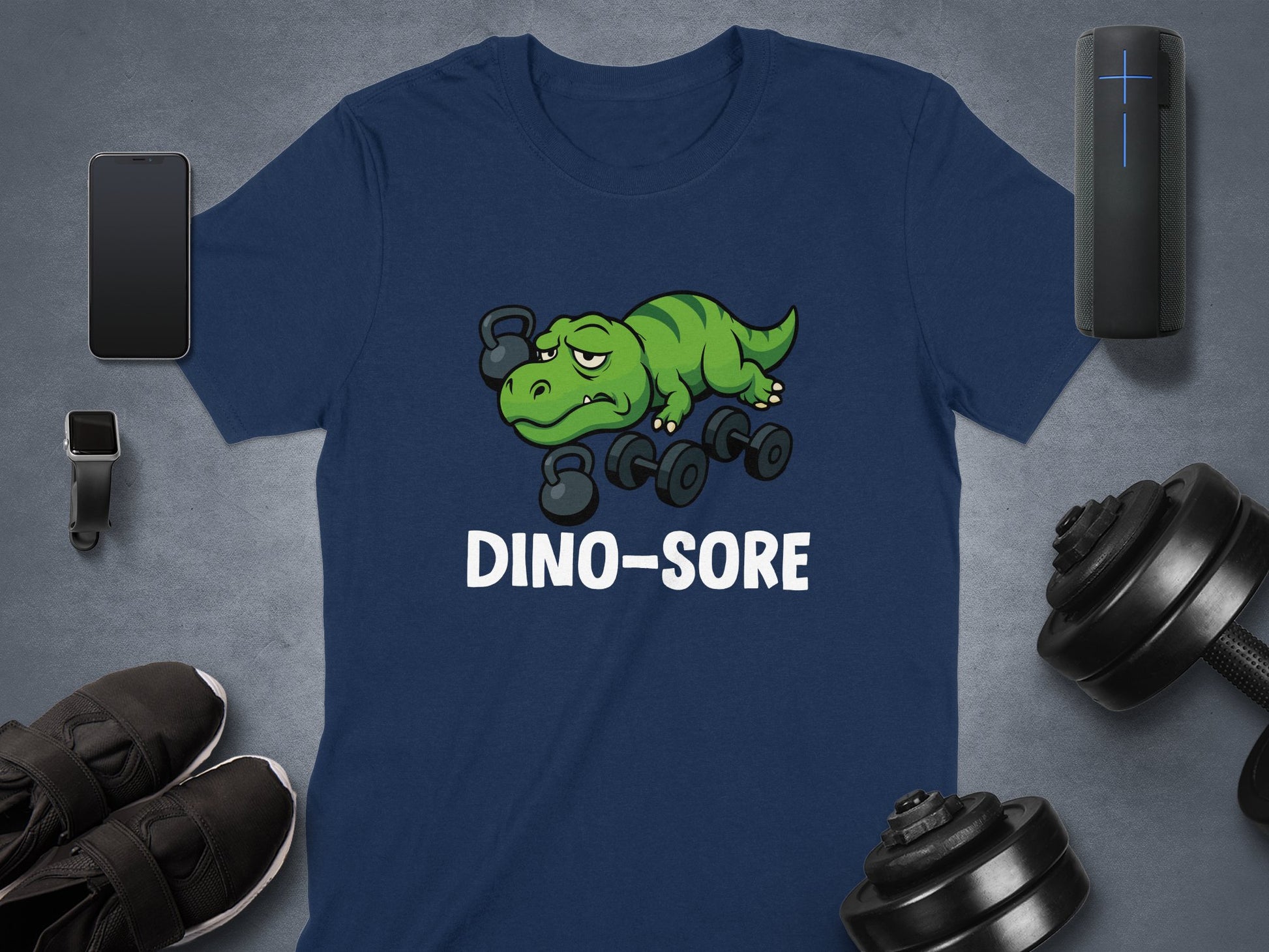 Dino-Sore Funny Dinosaur Workout Graphic Tee product type