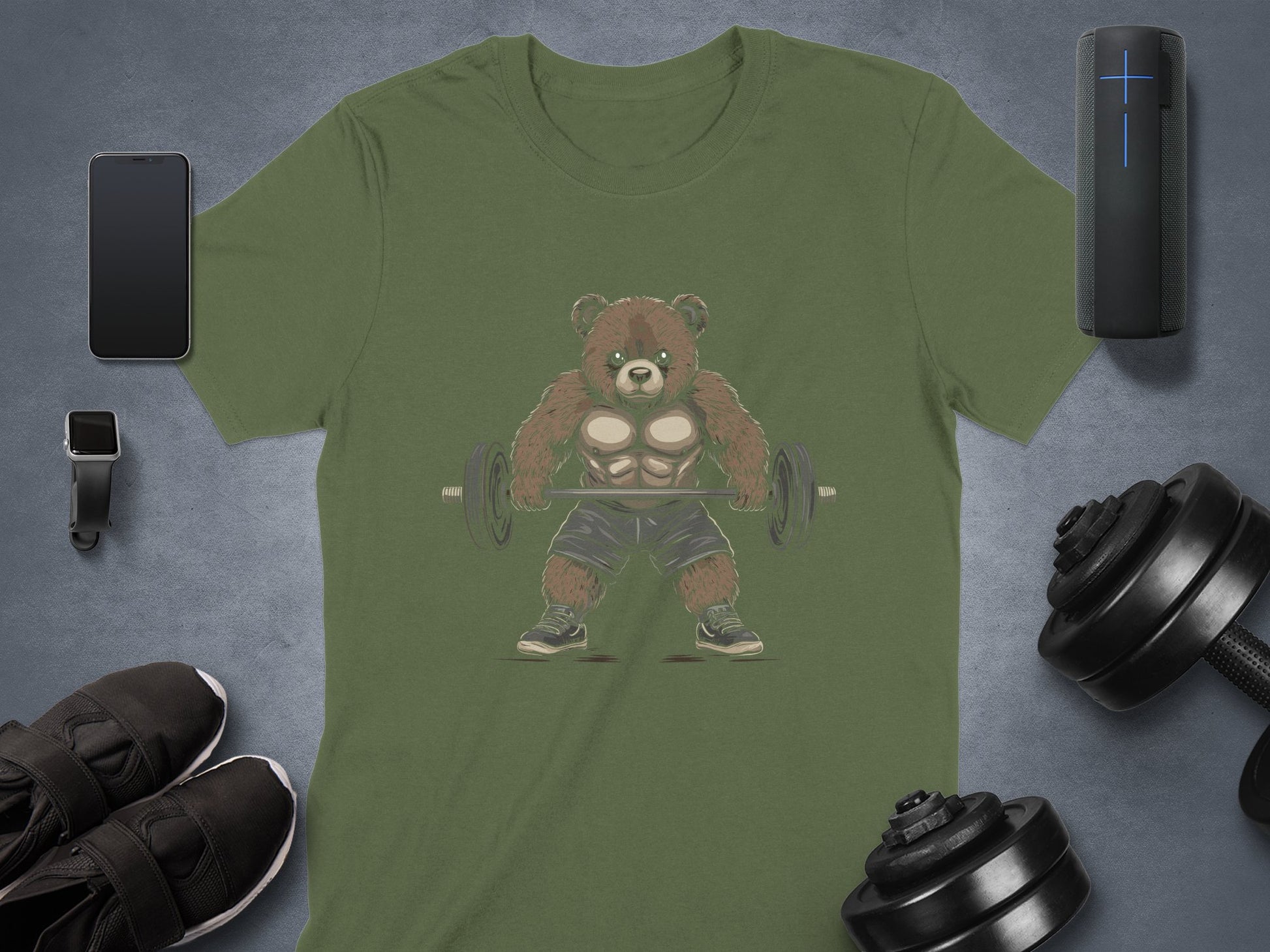 Bear With Barbell Weightlifting Gym T-shirt product type