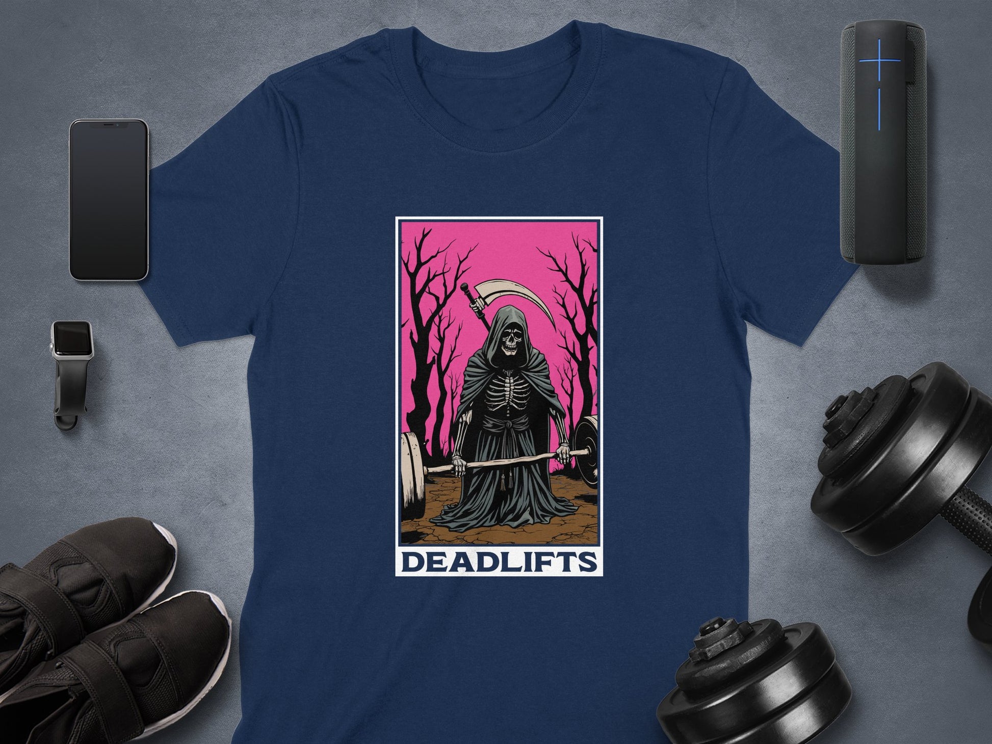 Grim Reaper Deadlifts Graphic Gym Fitness T-shirt product type