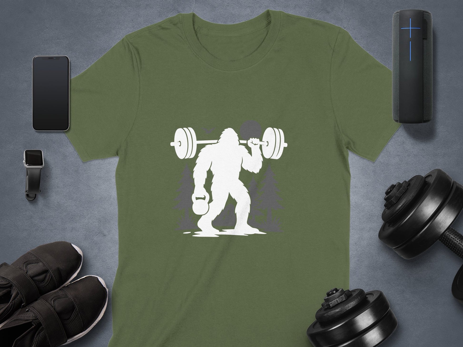 Bigfoot Weightlifting Graphic Tee Shirt product type