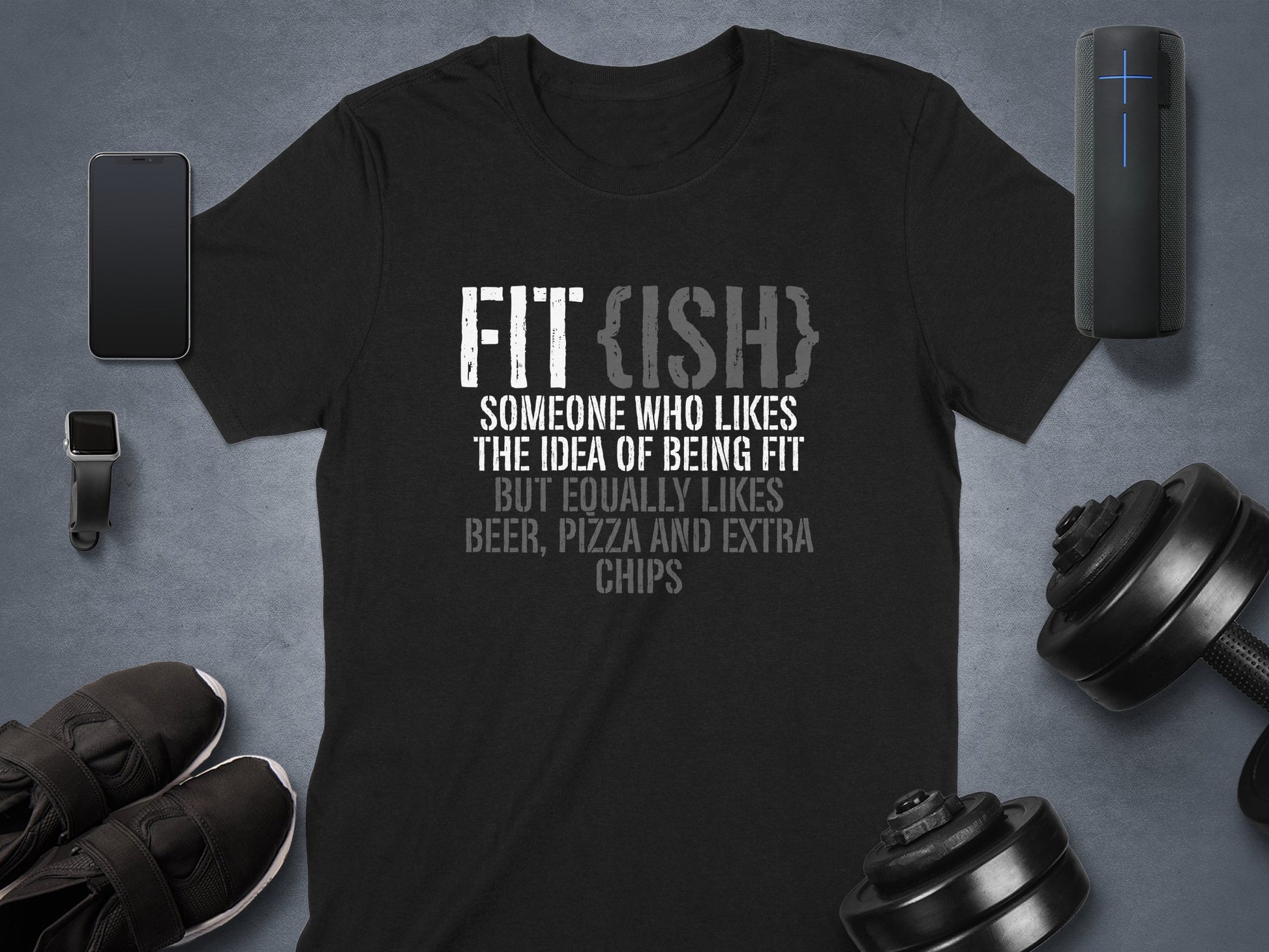 Fit(ish) Funny Workout Quote T-shirt Fitness Product