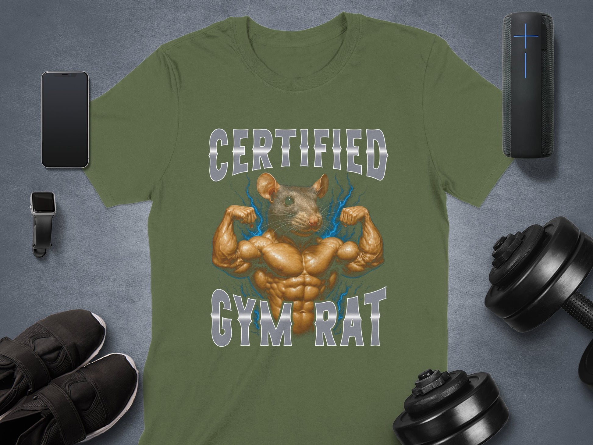 Certified Gym Rat Graphic T-Shirt Fitness Apparel Product
