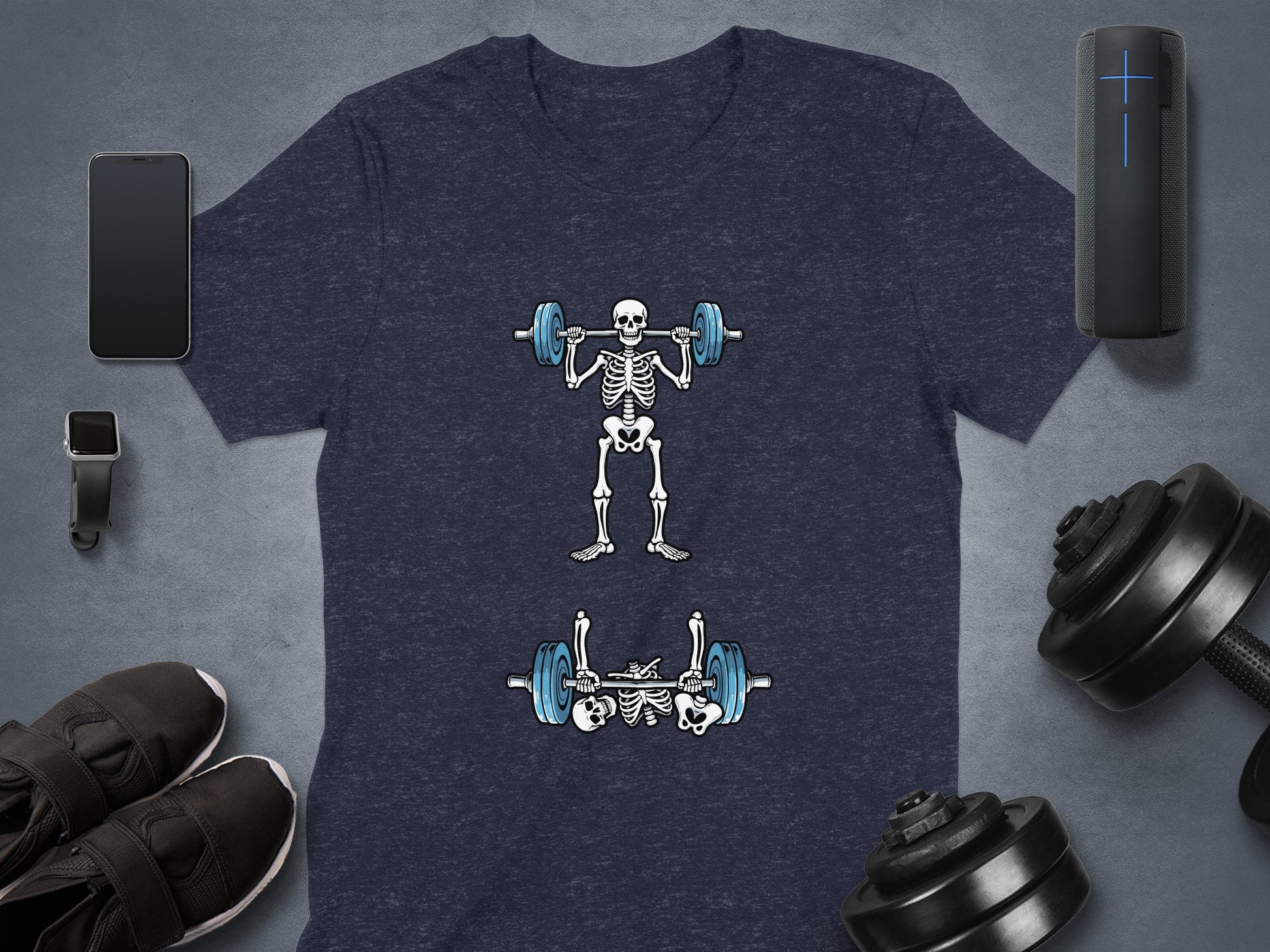 Skeleton Weightlifting Graphic Novelty T-Shirt product