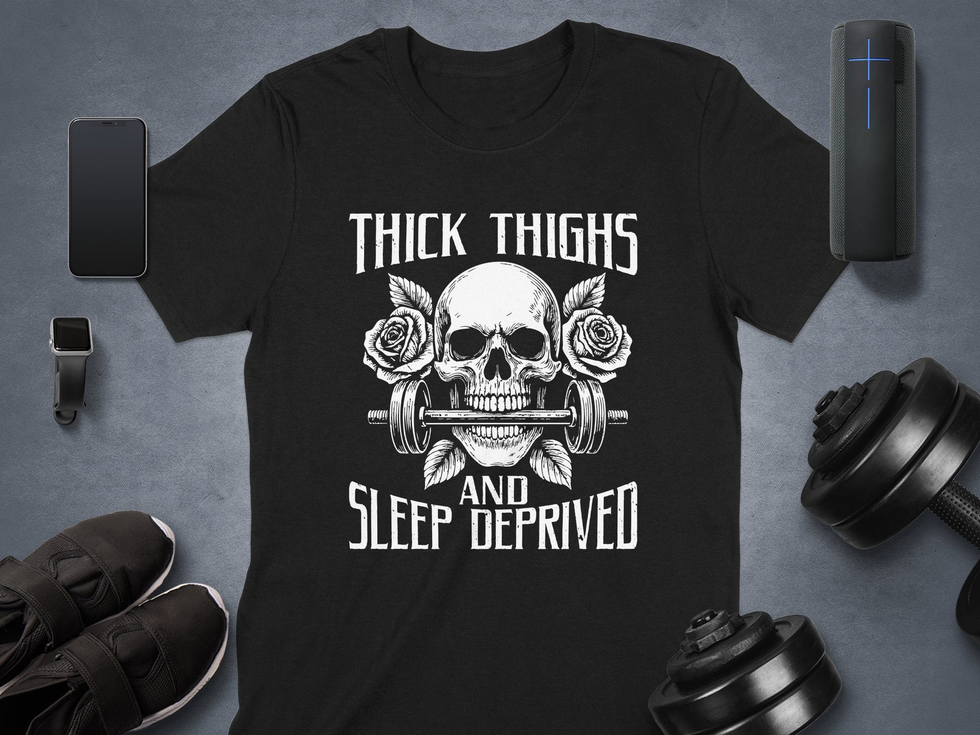 Thick Thighs and Sleep Deprived Skull T-Shirt